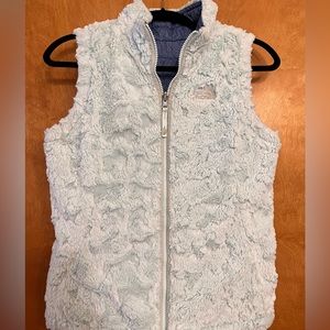Girls S/M North Face Reversible Vest - Blue! Used Great Condition